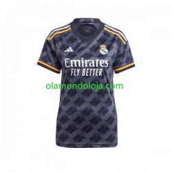 Camisola Real Madrid Mulher Equipamento Segundo 2023-2024 Manga Curta